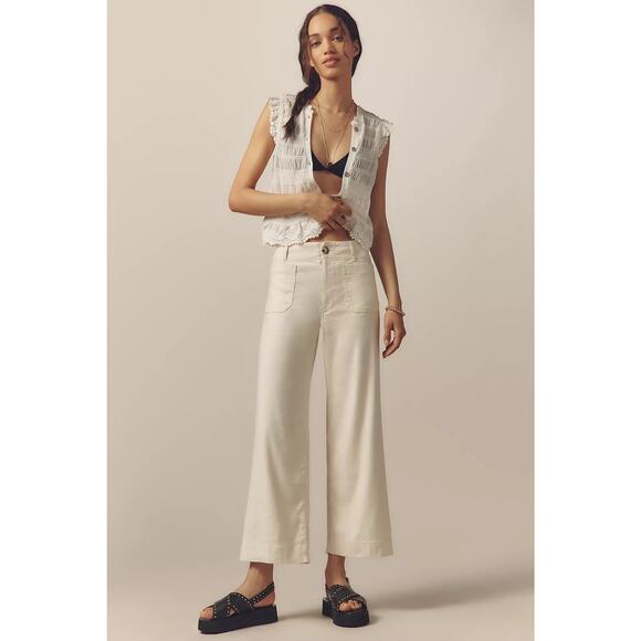 Maeve Cream Wide Leg Pants - Picture 4 of 11